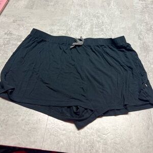 Women's Black Drawstring Pajama Shorts